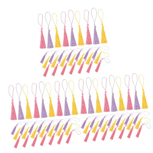 Lurrose 3 Sätze Quasten Anhänger Für DIY Lesezeichen Handgefertigte Fächer Tasseln Und Helllila Hochwertige Dekoration Für Handarbeiten Und 30 Stück * 3 von Lurrose