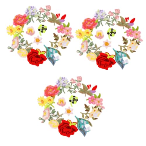 Lurrose 3 Sätze Stickerei Stickrahmen Bastelzeug Shoe Charms Sticker Aufkleber Stickern Patch Blumendekorationen Bügeleisen Stoffaufkleber Aufnäher Zum Aufbügeln Für Kleidung 14 Stücke * 3 von Lurrose