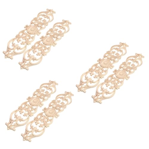 Lurrose 3 Sätze Wohnmöbel Handwerkskunst Holzarbeiten Holzschnitzerei Wohnkultur Dekoration Vintage-applikationen Holzapplikationen Und -auflagen Für Möbel Hölzern Beige 2 Stücke * 3 von Lurrose