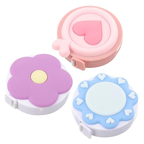 Lurrose 3 Stck. Mini Maßband Pack Einziehbares Maßband für Körpermessung Dekorative und Niedliche Designs Messwerkzeug für Zuhause und Unterwegs von Lurrose