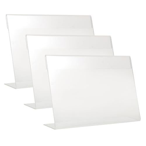 Lurrose 3 Stück Acryl Preiszeichen Halter Förmig Transparent Stabil für Supermarkt und Geschäfte Tragbar Langlebig für Werbung und Informationsanzeigen von Lurrose