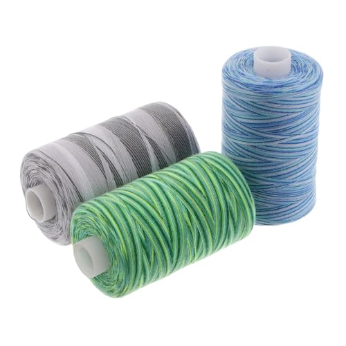 Lurrose 3 Stück Buntes Ledernähfaden Nähmaschinenfaden Faden Zum Quilten Stickgarn Zum Nähen Quiltfaden Faden Zum Nähen Leder Handwerk Faden Schmuckfaden Nähenvorräte Nähenfaden Polyester von Lurrose