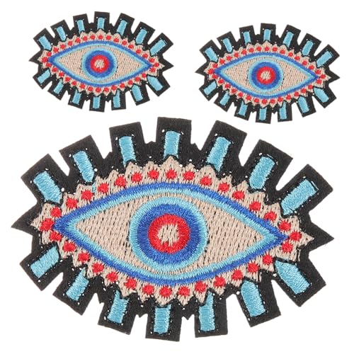 Lurrose 3 Stück Eisenflecken selber machen schuhreparatur stickrahmen Kleidung Dekoration augenklappe Augenflächen zarte Kleiderflicken Mantelflicken Multifunktions-Eisenpflaster Polyester von Lurrose