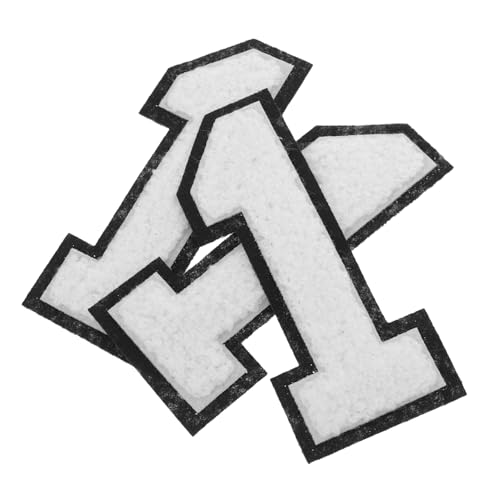 Lurrose 3 Stück Große Weiße Chenille Zahlen Patches Polyester Bestickt zum Aufbügeln Strapazierfähige Zahl Applikationen für Diy Kleidung Hüte Rucksäcke Teiliges Weiche Handstickerei von Lurrose