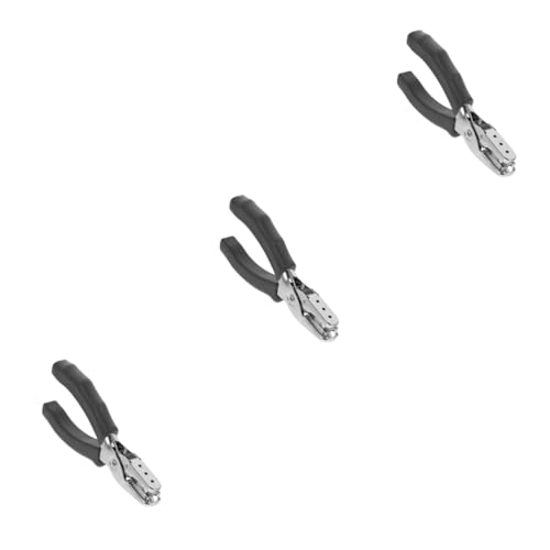 Lurrose 3 Stück Handlocher Craft Hole Punch Einzellochpuncher Heimbüro Locher aus Papier Lochpunsch stanzmaschine Leichter Papierstanzer Mini-Lochstanzer für Etiketten Gummi Schwarz von Lurrose
