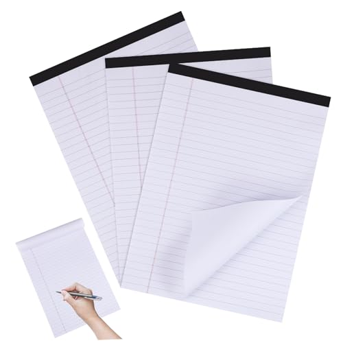 Lurrose 3 Stück Liniertes Notizbuch mit Blättern Praktische Notizblätter für Bürobedarf To Do Listen und Notizen von Lurrose
