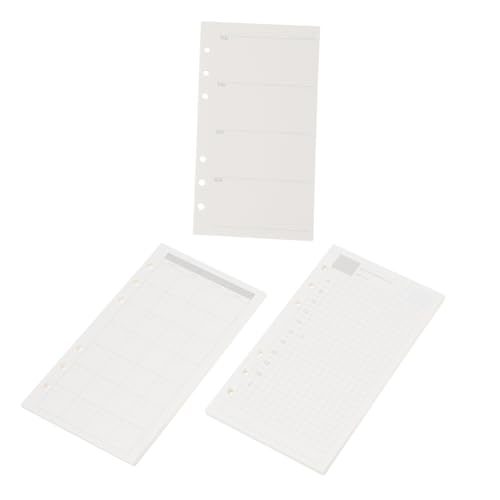 Lurrose 3 Stück Nachfüllpackung Für Lose Blätter Wochenplaner Nachfüllen Wöchentlicher Notizblock Planer-nachfüllungen Planereinsätze Planerseiten Papier Weiß von Lurrose