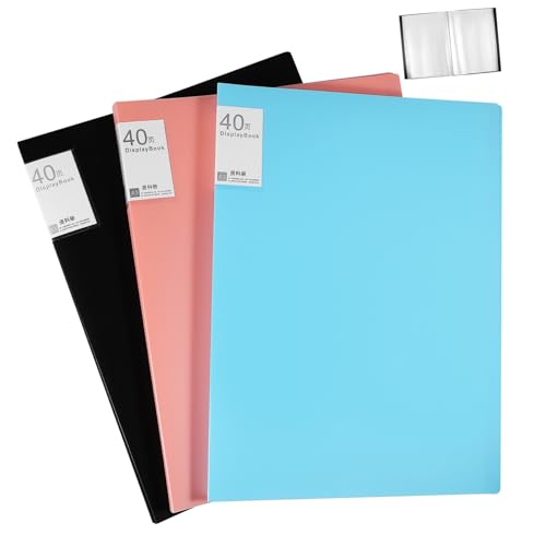 Lurrose 3 Stück Portfolio Ordner mit Teilig Kunststoffhüllen für Dokumente Präsentationsbuch für Kunstwerke Einfach zu Bedienen Langlebig und Elegant von Lurrose