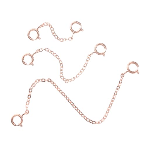 Lurrose 3 Stück Silber Kettenverlängerung Teiliges DIY Schmuckzubehör für Armbänder und Roségold Einfache Handhabung für Kreationen von Lurrose