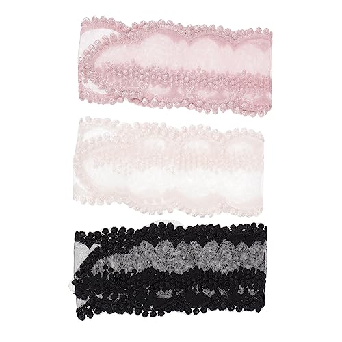 Lurrose 3 Stück Teiliges Haarschleifen Diy Spitzenstoff Dekorative Ribbons für Haarclips und Bastelprojekte für Verschiedene Dekorationsbedürfnisse von Lurrose