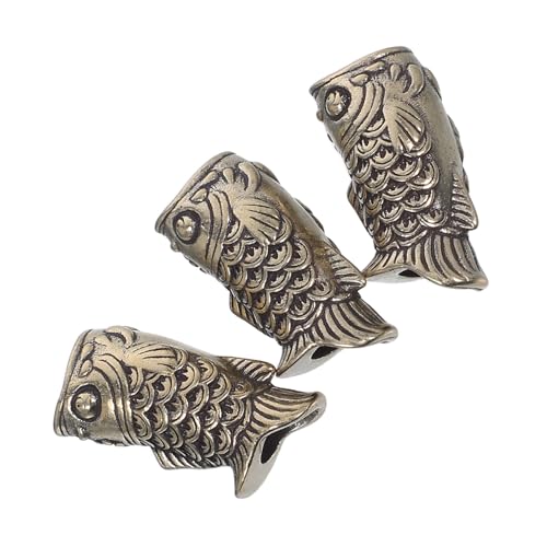 Lurrose 3 Stück Vintage Kupfer Koi Fisch Anhänger mit Großem Robuste Metallperlen für DIY Schmuck Lanyard und Armband Handgefertigte Spacer für Schlüsselanhänger und Halsketten Lurrose 3 Stück Vintage Kupfer Koi Fisch Anhänger mit Großem Robuste Metallperlen für DIY Schmuck Lanyard und Armband Handgefertigte Spacer für Schlüsselanhänger und Halsketten von Lurrose