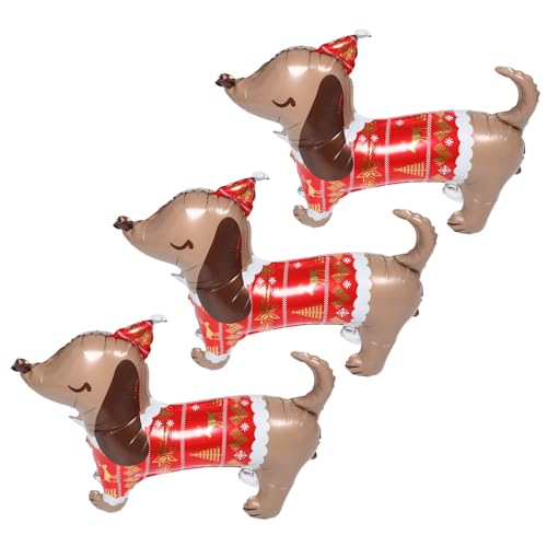 Lurrose 3 Stück Weihnachts dekorations ballons Tiere Folienballons Aufblasbarer Hundeballon Weihnachtsfeier -Vorräte tierischer Folienballon Neuheit Ballon Feiertagsballon Aluminiumfolie von Lurrose