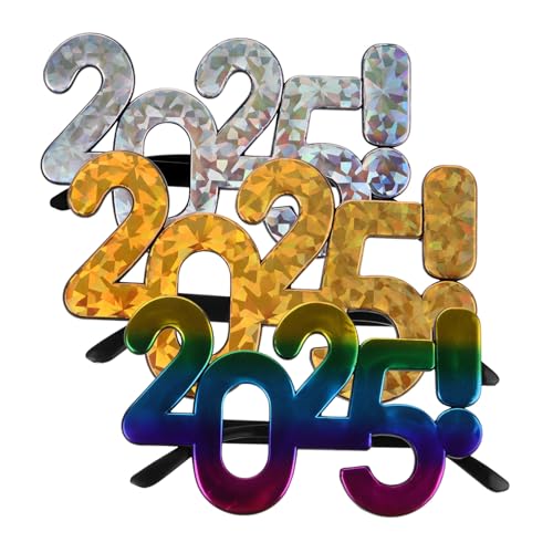 Lurrose 3 Stück lustige Brille party zubehör partybrille silvesterdekoration Lustige Eyewear Silberne Party Brille jubeln 2025 Brillen neu Augendekoration Party-Brillen-Dekore Plastik Lurrose 3 Stück lustige Brille party zubehör partybrille silvesterdekoration Lustige Eyewear Silberne Party Brille jubeln 2025 Brillen neu Augendekoration Party-Brillen-Dekore Plastik von Lurrose