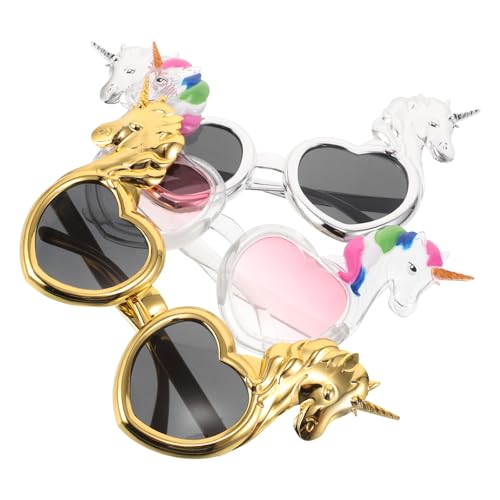 Lurrose 3-teiliges Einhorn-Party-Dekoration, Brillen, Geburtstagskostüm, Fotoautomaten-Requisiten, Zubehör für Mädchen und Kinder, Einhorn, Babyparty, Hochzeit, Geburtstag, Mottoparty, Gastgeschenk Lurrose 3-teiliges Einhorn-Party-Dekoration, Brillen, Geburtstagskostüm, Fotoautomaten-Requisiten, Zubehör für Mädchen und Kinder, Einhorn, Babyparty, Hochzeit, Geburtstag, Mottoparty, Gastgeschenk von Lurrose