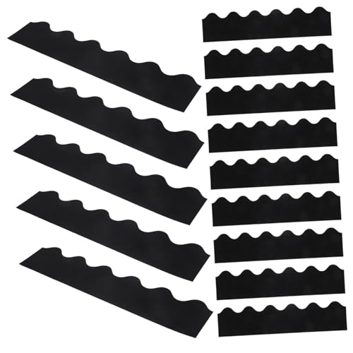 Lurrose 30 Blatt Pinnwand- Schwarzer Pinnwandrand Grenze Des Klassenzimmers Schwarzer Pinnwandbesatz Dekorativ Bulletin -brett Planke Wandtafel Mitteilungsstreifen Erste Black Papier von Lurrose