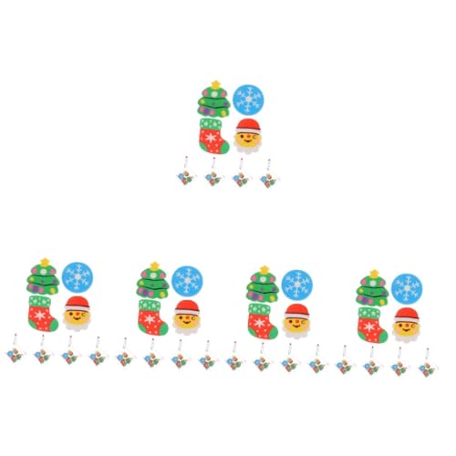 Lurrose 30 Sätze 6-teiliges Cartoon-Weihnachtsmann-Gummiset geformt Weihnachts-Radiergummis von cute christmas decor süße radiergummis Weihnachtsgeschenk Radiergummis für den Haushalt PVC von Lurrose