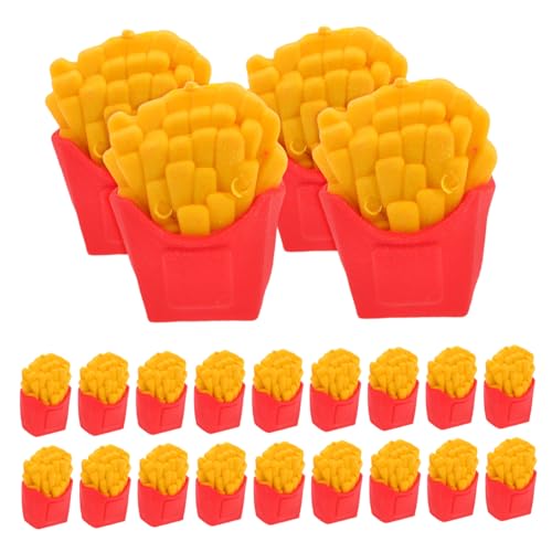 Lurrose 30 Stück Kawaii Kartoffelstäbchen Radiergummis für Süße Lebensmittelform Schulbedarf und Belohnungen für Schüler im Klassenzimmer und Partys von Lurrose
