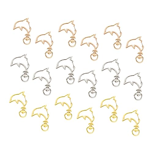 Lurrose 30 Stück Metall Dolphin Schlüsselring Verschlüsse Hochwertige Zinklegierung für Diy Schmuck und Bastelprojekte Gold Silber und Roségold von Lurrose