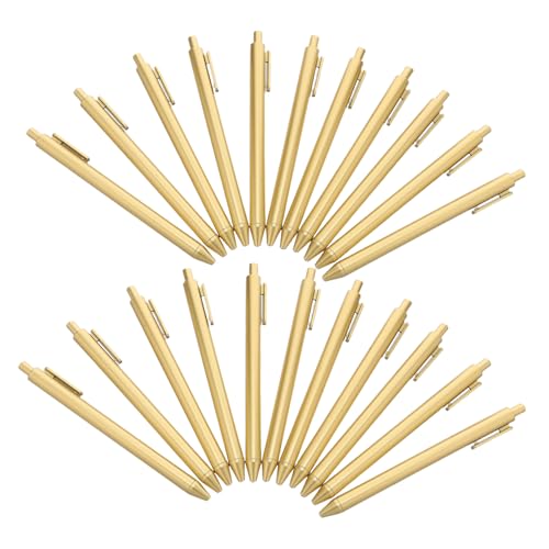 Lurrose 30 Stück Teiliges Goldene Kugelschreiber Kunststoff Metallisch Nachfüllbare Schwarze Tinte Werbe-business-stifte für Firmenbranding und Mitarbeitergeschenke Elegante Schreibgeräte von Lurrose