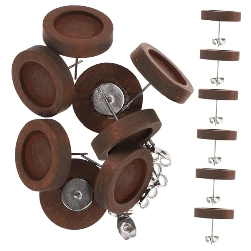 Lurrose 30 Stück Teiliges Ohrring Holz mit Runden Ohrstecker basen DIY Schmuckzubehör Langlebige Ohrringrohlinge Leicht und Einfach zu Verwenden für Individuelle Ohrstecker herstellung von Lurrose