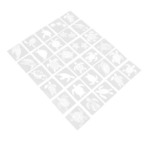 Lurrose 30 Stück Turtle Hohlschablone Scrapbook-vorlage Zeichnungsvorlage Sammelalbumschablonen Malschablonen Bastelzeichnung Schablone Scrapbooking-vorlage Wandvorlage Das Haustier Weiß von Lurrose