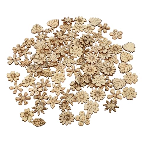 Lurrose 300 Stück Holzspäne Für Jungen Und Mädchen Basteln Blumen-graffiti Handbemalt Bastelspielzeug Realistische Designs von Lurrose