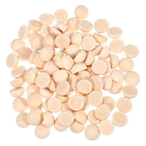 Lurrose 300 Stück Halbrunde Holzperlen Unbehandelt Mini Split Holz Kugeln für Diy Schmuck Basteln Dekoration und Partyaccessoires von Lurrose