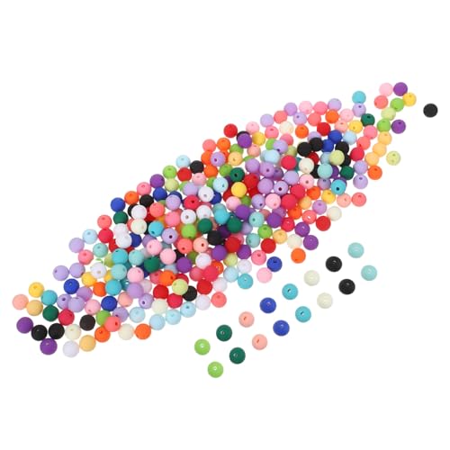Lurrose 300 Stück Handgefertigte Perlenketten runde Schmuckperlen Runde Perlen Kauzgläublicher Perlen Schmuck Abstandsperlen Bastelperlen für die Schmuckherstellung Acryl von Lurrose