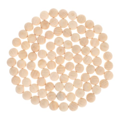 Lurrose 300 Stück Holzperlen holz kugeln Perlen zum Basteln halb bastelt naturkugeln zum malen unfertige Halbkugel zum Bemalen Basteln Sie eine halbe Kugel Holzhandwerksformen Beige von Lurrose