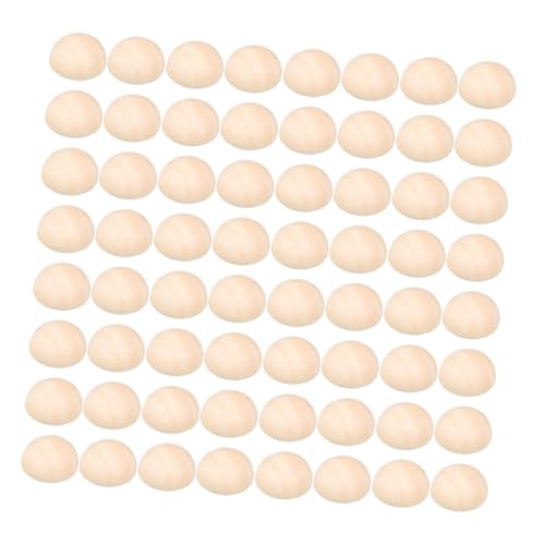 Lurrose 300 Stück Mini Halbholzperlen Unbehandelt Runde Split Holzkugeln Natur Halbkreis Ornamente für Bastelarbeiten Malen Home Party Dekoration von Lurrose
