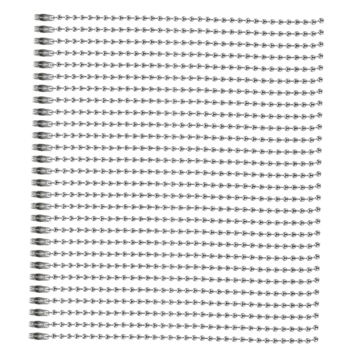 Lurrose 300 Stück Runde Perlenkettenanhänger hängende Preisschildkette Runde Ball Perlenkette Puppe hängende Kette Ketten zum Basteln Bag -Tag- Ketten Eisen Silber von Lurrose