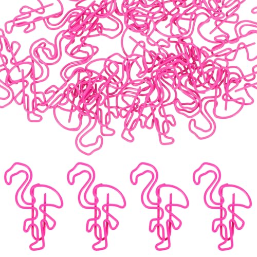 Lurrose 30St Schulbüroklammer Flamingo Lesezeichen Pinkes Lesezeichen Büroklammern Flamingo kinder schreibwaren Lesezeichen Büroklammer Büroklammern aus Metall bunte Büroklammer von Lurrose