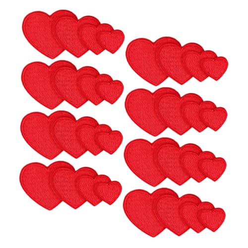Lurrose 32 Stück Teiliges Herz Aufnäher zum Aufbügeln und Aufnähen Bestickte Applikationen in Rot Strapazierfähig für Jeans Jacken Rucksäcke DIY Kleidung Dekoration Lurrose 32 Stück Teiliges Herz Aufnäher zum Aufbügeln und Aufnähen Bestickte Applikationen in Rot Strapazierfähig für Jeans Jacken Rucksäcke DIY Kleidung Dekoration von Lurrose