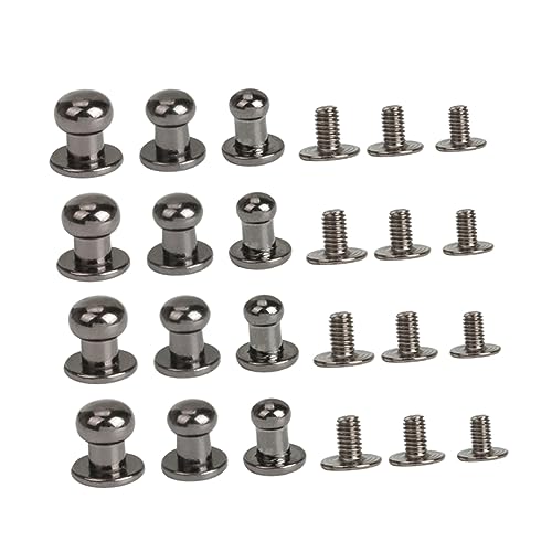 Lurrose 36 Paare DIY Nieten Set Schraubennägel für Kunsthandwerk Schwarz Hochwertige Metallbeschläge für Taschen Gürtel und Schuhdekoration von Lurrose