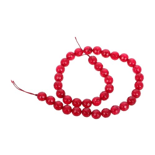 Lurrose 36 Stück Facettierte Rote Steine Naturstein Spacer Perlen für Schmuckherstellung Diy Bastelprojekte Vielseitige Verwendung Robuste von Lurrose
