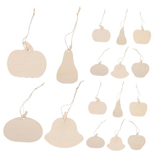 Lurrose 36 Stück Holzkürbisscheiben Kürbis -Form -Ausschnitte unfertige Holzkürbisse hängende Thanksgiving-Dekorationen Halloween DIY Holzhandwerk kürbisförmige Verzierung hölzern Beige von Lurrose