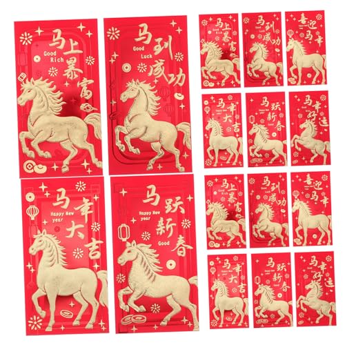 Lurrose 36 Stück Roter Umschlag Des Neuen Jahres Chinesisches Neujahr Rote Pakete Roter Hongbao Mond Neujahrsgeldumschläge Chinesisches Hong-bao Chinesische Geldtasche China Hongbao Papier von Lurrose