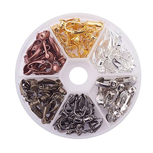 Lurrose 36 Stück Teiliges Ohrclip in Gemischten Farben Langlebige Bronze Ohrring Accessoires für Durchbohrte Ohren DIY Schmuckzubehör in Praktischer Aufbewahrungsbox Vielseitig und Lurrose 36 Stück Teiliges Ohrclip in Gemischten Farben Langlebige Bronze Ohrring Accessoires für Durchbohrte Ohren DIY Schmuckzubehör in Praktischer Aufbewahrungsbox Vielseitig und von Lurrose