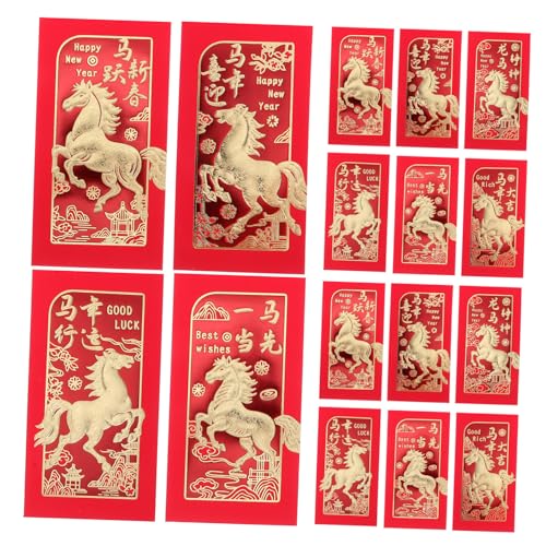 Lurrose 36 Stück roter umschlag des neuen jahres Traditionelle chinesische rote Umschläge rote Glücksgeldumschläge Neujahrsgeldumschläge chinesisches neues jahr Papier von Lurrose