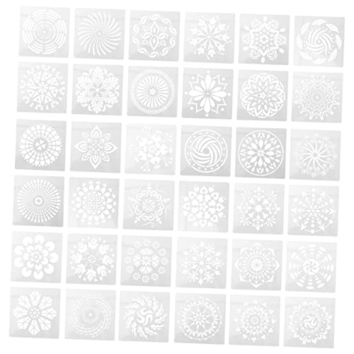 Lurrose 36St Mandala-Vorlage mandala schablonen Mandala Vorlagen Bodenschablone Wandschablone Mandala-Malvorlage Vorlagen zum Malen von Mandala-Punkten Keramikfliesen Schimmel Punktierung von Lurrose