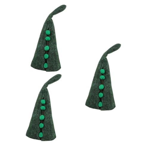 Lurrose 3St Erbsenhut Kostümzubehör Kostümhut Lustige Hut Kinderparty Hut Vielseitiger Hut Hexen-Cosplay-Hut Kostüme Hüte Halloween-Zaubererhut Party-Zaubererhut gefühlt Olive Green von Lurrose