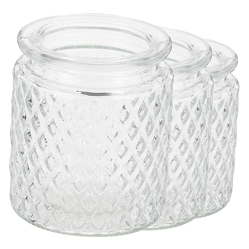 Lurrose 3St Leuchter Aromatherapieglas aus Glas Glaskerze kann Ornament Kerzenständer Kerzenhalter Kerzendose aus Glas Duftkerzenflasche aus Glas Schreibtisch Kerzenglas kleines Glas von Lurrose
