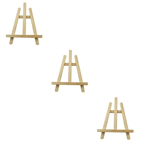 Lurrose 3St Mini-Holzständer ausstellungsständer karten halter dreieck unterstützung Stativhalter aus Holz Bilderrahmen Staffelei Halterung für Fotorahmen Schreibtisch Lagerregal Hölzern von Lurrose