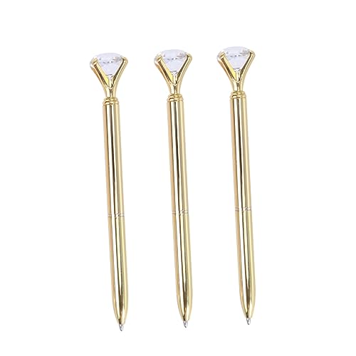 Lurrose 3Stücke Kugelschreiber mit Großem Teiliges Gold Eleganter Metallballpoint für Schule und Büro Reibungsloses Schreiben Langlebig und Geschenkidee von Lurrose