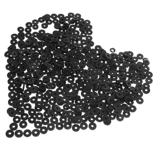 Lurrose 4 Boxen Boxen Schwarze Flache Polymer Clay Perlen für Armbänder Leicht Langlebig zum Auffädeln und DIY Schmuckherstellung Vielseitig Kombinierbar für Designs von Lurrose