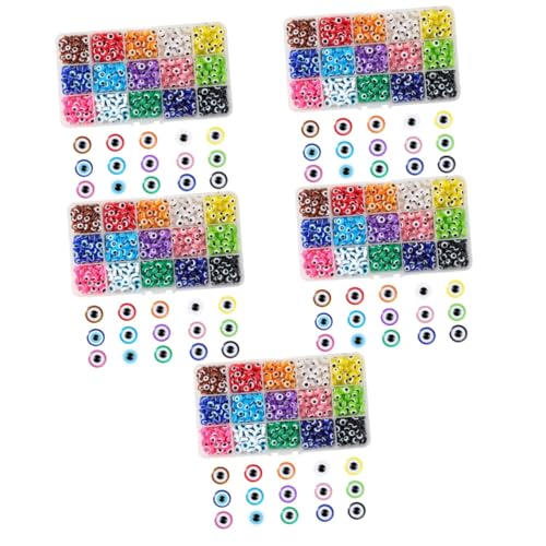 Lurrose 4 Boxen Evil Eye Diy Schmuckset Pack Kreative Perlen für Armbänder und Dekoration Handgefertigte Harzperlen für Einzigartigen Schmuck mit Schutzsymbolik von Lurrose