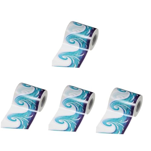 Lurrose 4 Rollen Aufkleber für den Tafelrahmen „Welle“. Dekorativ würfelunterlage einhelll beileight wandverkleidung selbstklebende bordüren dekoration Aufkleber für Tafel Grenzpapier von Lurrose