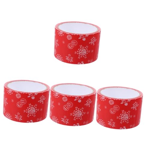 Lurrose 4 Rollen Dekoratives Washi Tape Rotes Glückssymbol mit Geldmuster für Scrapbooking Geschenkverpackung Diy und Hochzeitsdekoration Einfach Anzuwenden für Bastelprojekte von Lurrose