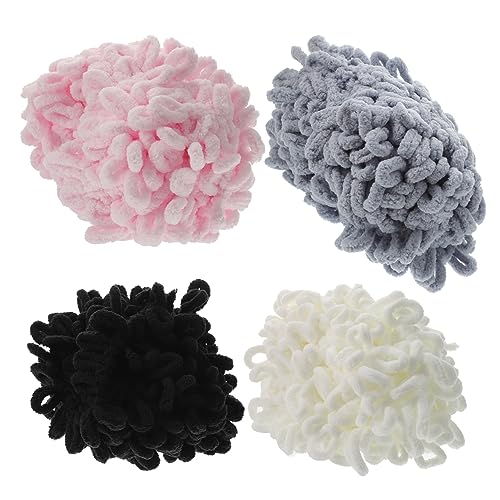 Lurrose 4 Rollen Diy Garn für Handstricken und Häkeln Fingerstrick Garn für Decken Schals und Puppen pro Rolle Prinzessinnenpink Hellgrau und Schwarz Lurrose 4 Rollen Diy Garn für Handstricken und Häkeln Fingerstrick Garn für Decken Schals und Puppen pro Rolle Prinzessinnenpink Hellgrau und Schwarz von Lurrose