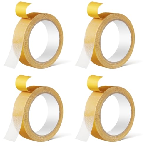 Lurrose 4 Rollen Doppelseitiges Klebeband Heavy Duty Netzstruktur Starkes Textilklebeband für Teppiche Bilderrahmen und Langlebig und Vielseitig Einsetzbar von Lurrose